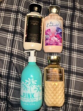 Bath & Body Works Lotion (plus Pink Victoria’s Secret)